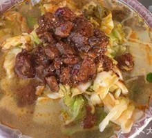 Chicken Soup Noodles with Meat Sauce