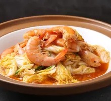Braised Large Shrimp with Chinese Cabbage