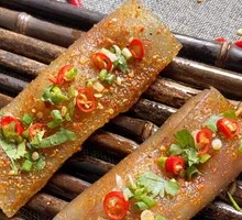 Fried Sweet Potato Skin Skewers