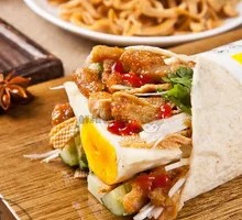 鸡柳鸡蛋卷饼