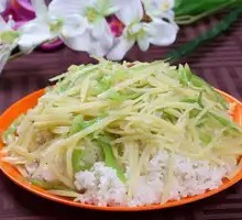 Potato Shreds in Wooden Bucket Rice