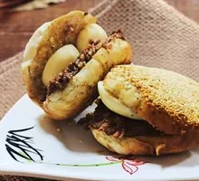 Beef and egg stuffed flatbread