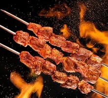 Grilled Pork with Large Skewers
