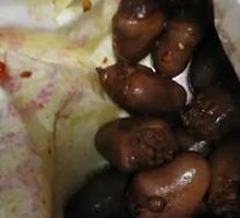 Duck Intestine and Heart with Two Vegetables