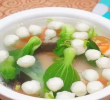 Raw Chicken Meatball Soup