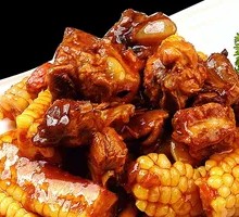 Soy Sauce Braised Pork Ribs with Corn