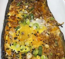 Charcoal-Grilled Eggplant with Eggs