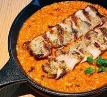 Iberian Black Pork with Kimchi Risotto