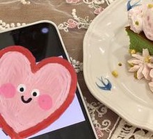 Flowing Heart Pistachio Basque Cake