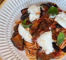 Spicy Eggplant Burrata Pasta
