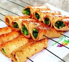 Tofu Skin Wrapped with Cilantro