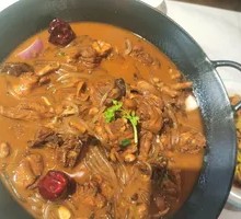 Rooster Stew with Chanterelles and Vermicelli