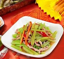Braised Pork Shreds with Small Medicinal Celery