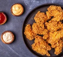 Fried Chicken with Rice Cake