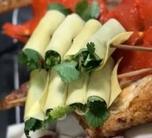 Tofu Skin Wrapped with Cilantro