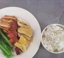 Crispy Roast Duck and Poached Chicken Rice