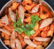 Squid and Shrimp Hot Pot