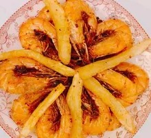 Fries with Prawns
