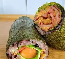 Meat Floss and Salted Egg Yolk Rice Ball