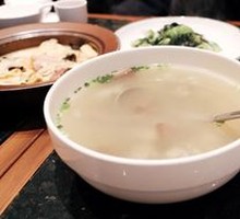 Water Chestnut Pork Meatball Duck Blood and Chicken Soup