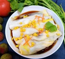 Egg and Corn Rice Noodle Roll