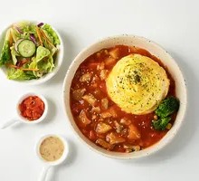 Tomato Beef Brisket Omelette Rice