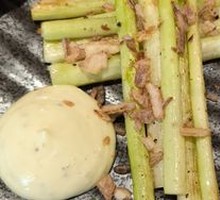 Char-grilled Green Asparagus with Mustard Hollandaise