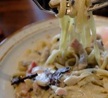 Black Truffle Mushroom Cream Pasta with Soft-Boiled Egg