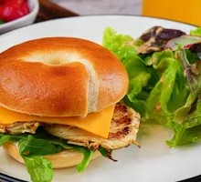Chicken Cheese Bagel Sandwich