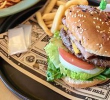 Grilled Beef Ham Cheese Burger