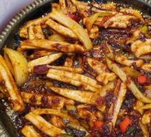 Grilled Squid on Iron Plate