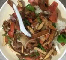 Tofu Ham and Pork Stir-fry Rice Bowl