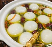 Chicken and Shepherd's Purse Dumplings in Chicken Broth