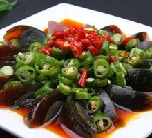 Spicy Pepper and Century Egg Salad