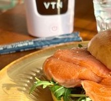 Salmon Arugula Bagel