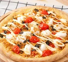 Cheese-loaded Mochi Pizza