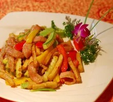 Stir-fried King Oyster Mushroom with Tender Meat