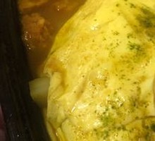 Salted Fried Chicken Curry Omelette Rice