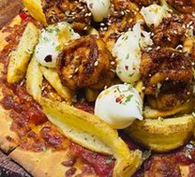 Double Potato Fresh Shrimp Pizza