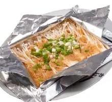 Grilled Enoki Mushrooms in Foil