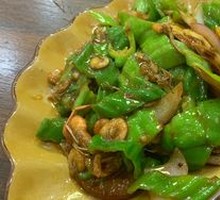 Green Pepper and White Rice Shrimp