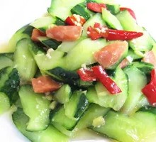 Cucumber with Ham Sausage Stir-fry