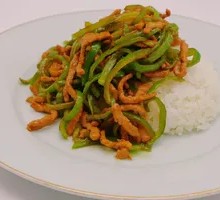 Green Pepper and Tofu Shreds Rice Bowl