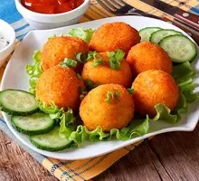 Fried Taro and Sweet Potato Balls