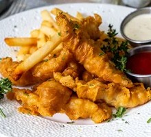 Fried Fish Fingers with French Fries