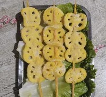 Fried Lotus Root Skewers