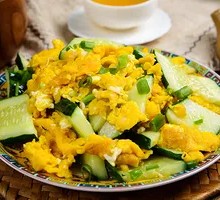Cucumber and Egg Stir-Fry