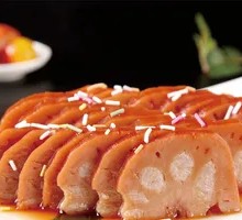 Glutinous Rice Stuffed Lotus Root with Sugar Syrup