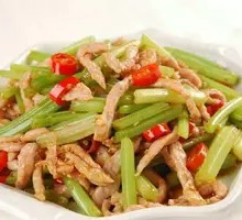 Stir-fried celery with shredded pork