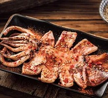 Grilled Whole Squid on Iron Plate